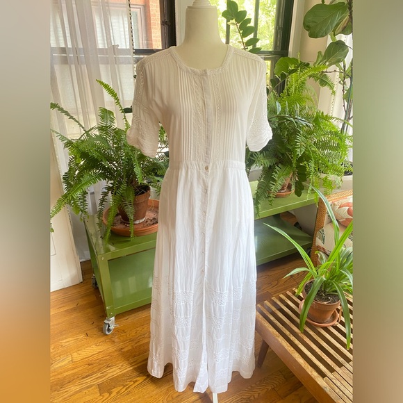 LoveShackFancy Edie Cotton Maxi Dress- White - Picture 4 of 11